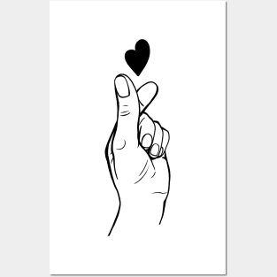 korean gesture love heart Posters and Art